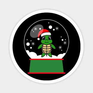 CHRISTMAS Turtle Snowglobe Magnet